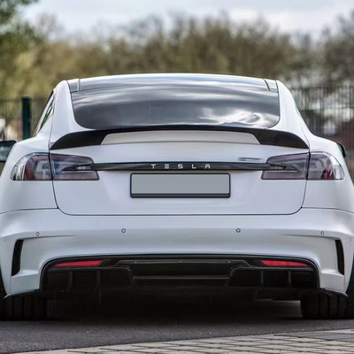 16-19年特斯拉model S尾翼改装PD款碳纤维尾翼modelS树脂哑黑尾翼