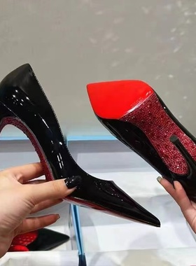 2025夏季新款侧空尖头高跟鞋女细跟气质名媛床上性感斩男黑色大码