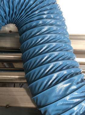 蓝色尼龙布风管/防火高温烟管/排气抽风管/通风管灰色/伸缩软管