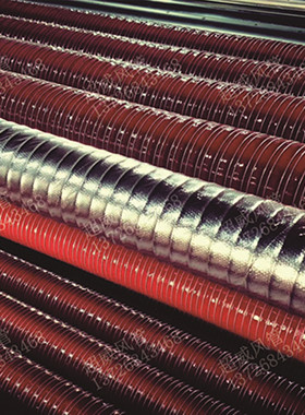 硅胶矽胶风管 拉伸钢丝软管 红色高压耐高温油烟机通风出风管80mm