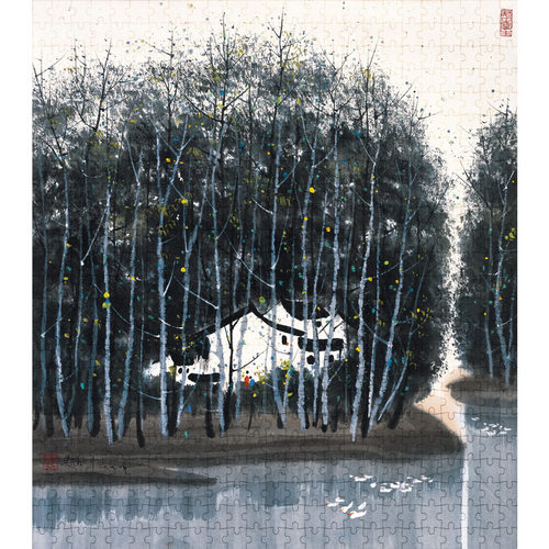 世界名画水墨画益智礼物木质拼图
