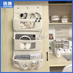 日本进口简约新款收纳袋墙挂式多层布艺挂袋整理袋布艺收纳挂袋
