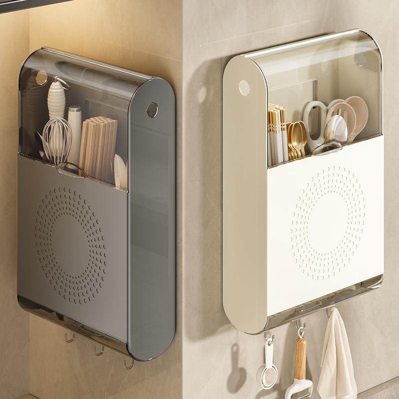 日本精工筷子收纳盒筷子筒壁挂式家用高档厨房沥水置物架桶架篓托