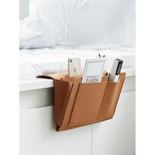 日本进口精工毛毡床头收纳挂袋家用卧室沙发创意手机杂物免打孔