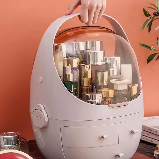 日本进口网红太空舱化妆盒收纳桌面多功能防尘收纳盒口红置物架