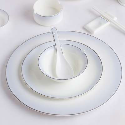 酒店会所骨瓷摆台餐具高级感轻奢