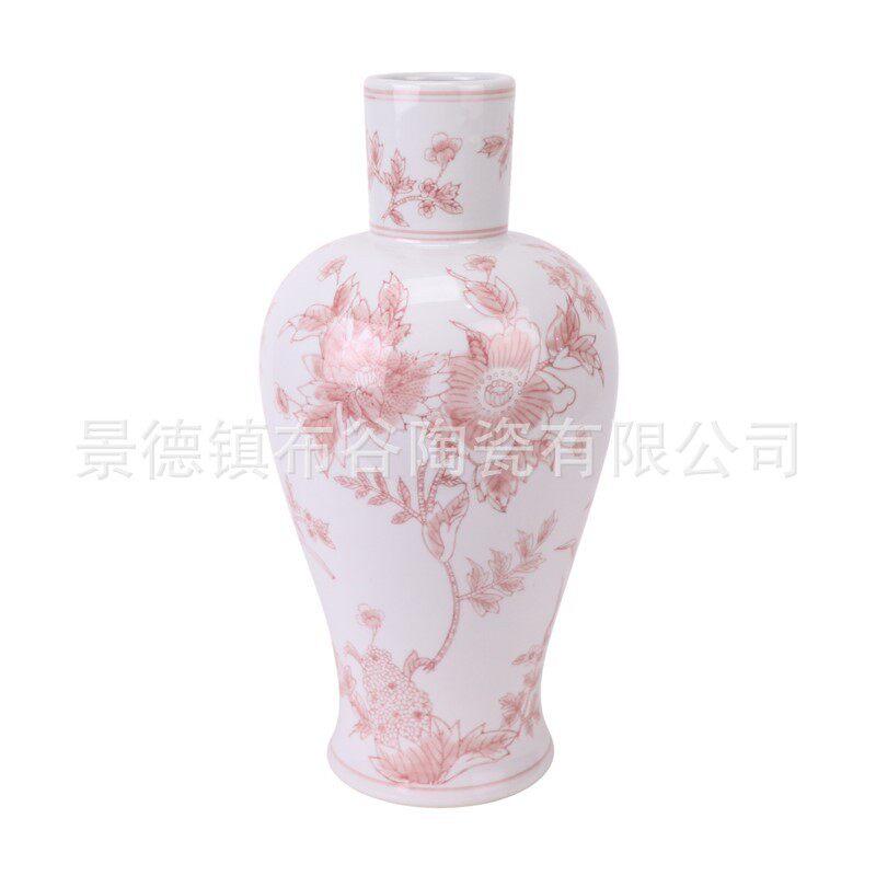 景德镇工位挂件玻璃罩青花釉里红礼物花瓶装饰摆件创意家居插花