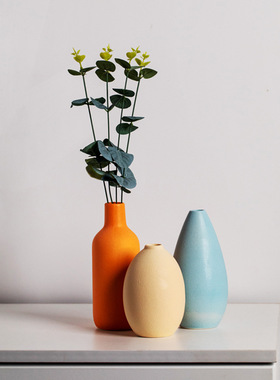 治愈乔迁挂件花瓶套装三件套白色装饰摆设摆件家居客厅插花花器
