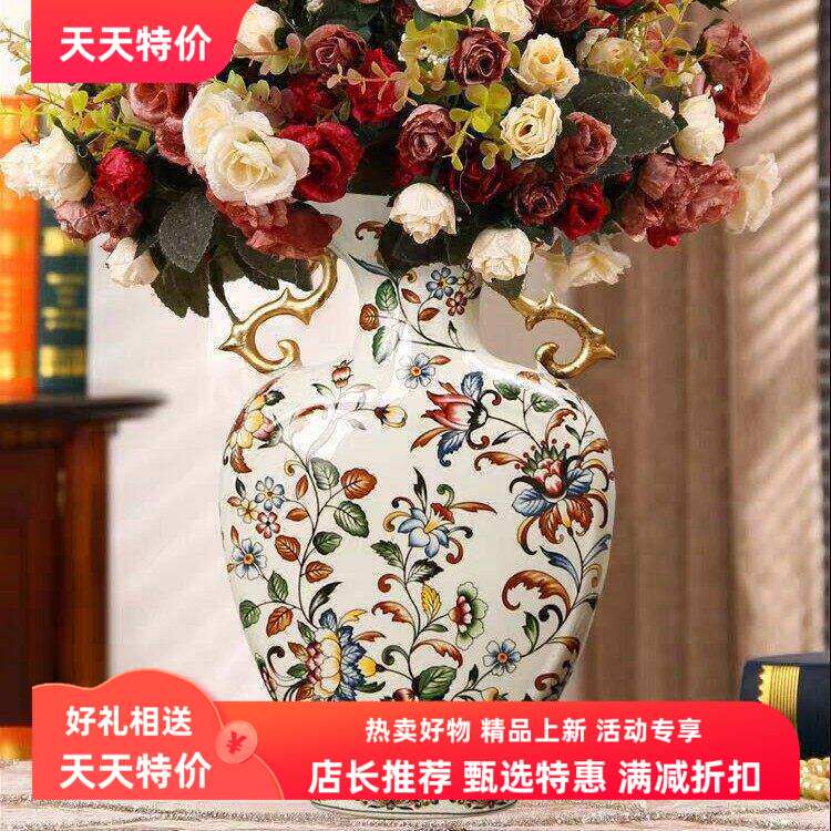 欧式挂件优质中国大陆新款纯铜家居饰品客厅插花轻奢干花花瓶装饰