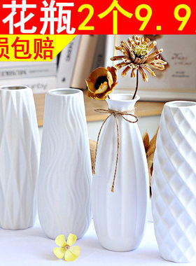 挂件门口新款上市花瓶白色插干花满天星绿萝水培摆件客厅插花北欧