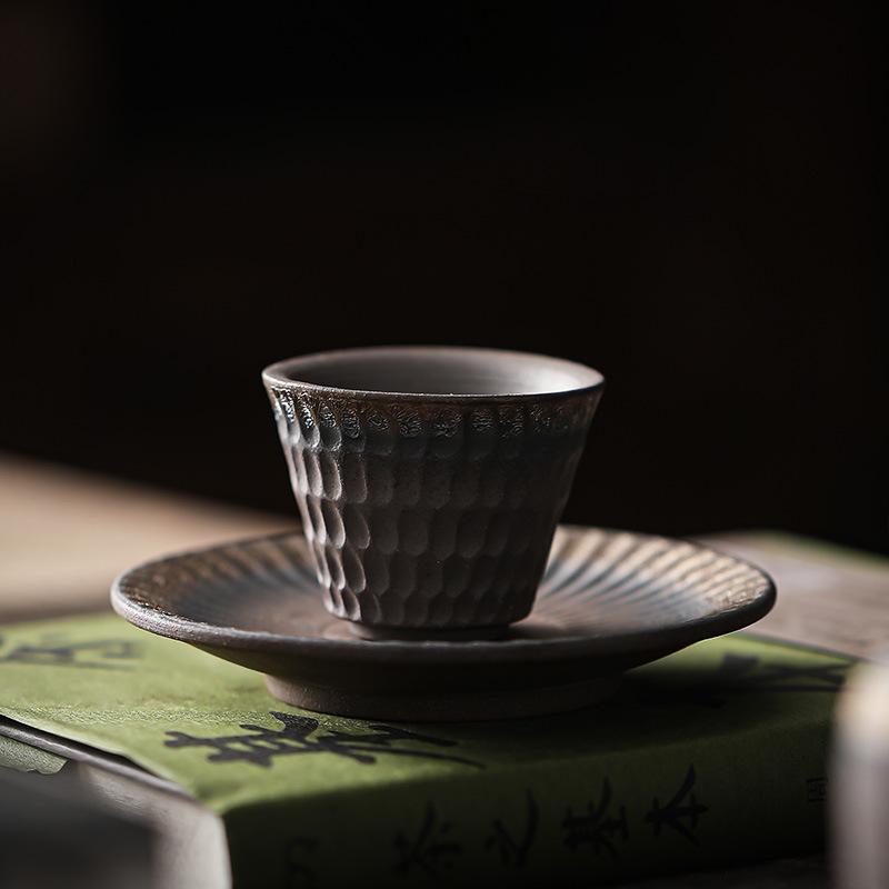 仿柴烧陶瓷茶杯品茗杯复古家用功夫茶具单杯日式小茶碗主人杯