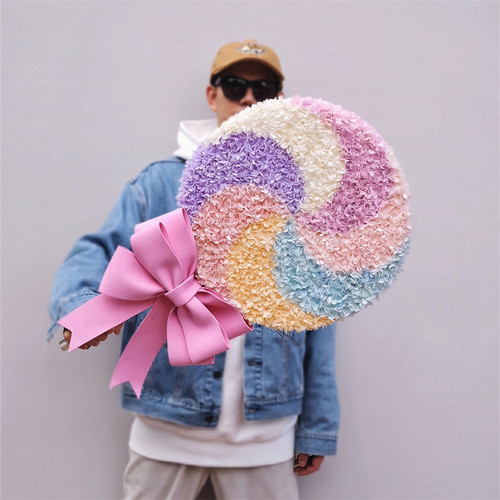 等花来永生花棒棒糖波板糖彩虹马卡龙材料情人生日毕业季礼物diy - 封面
