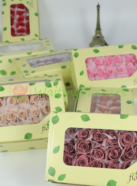 florever等花来diy礼盒材料包18朵装FL041进口2-3cm永生花小玫瑰