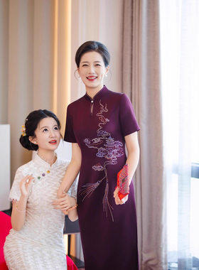 逸红颜高级婚礼礼服喜妈妈挽苏2026新款崔万志官方旗舰店女装旗袍