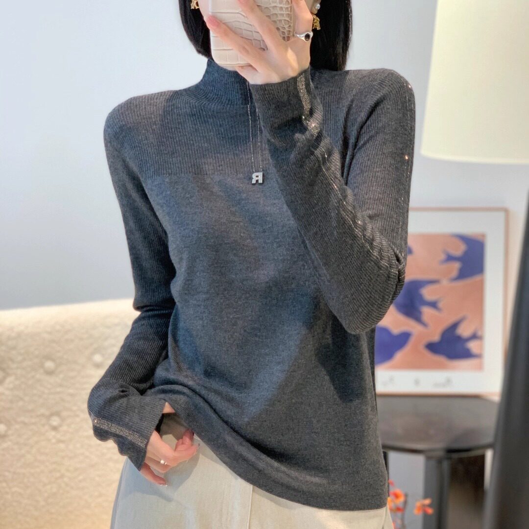 2025秋新款漂亮高级设计感微透性感超细羊毛针织衫女人味长袖上衣