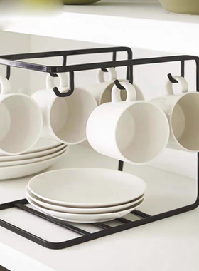 日本山崎同款铁艺水杯架子悬挂沥水防尘杯架玻璃杯挂茶杯收纳置物