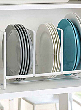 山崎同款简约厨房餐具碗盘架置物架锅盖架三格盘子架沥水碗盘架