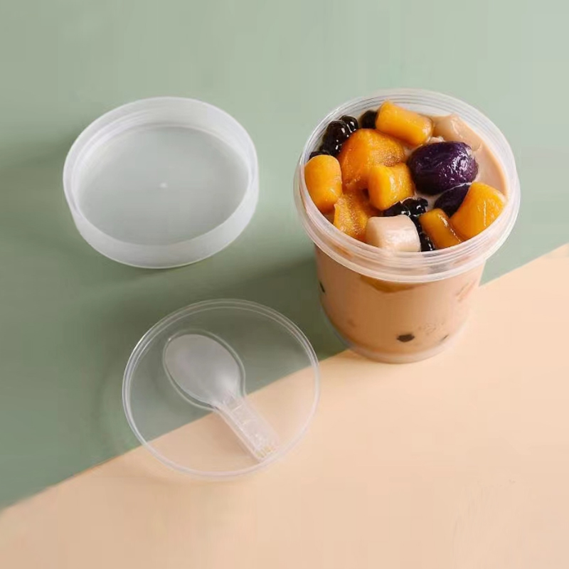 烧仙草芋圆磨砂带盖蛋糕包装盒