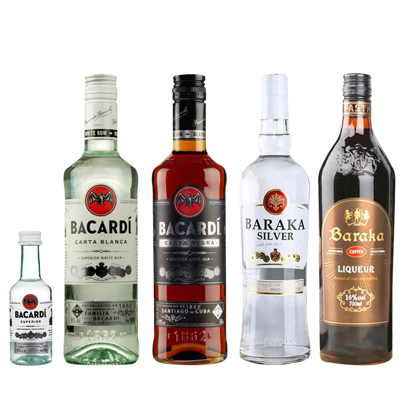 500ml 百加得 白 黑朗姆酒提拉米苏芝士蛋糕慕斯调味50ml烘焙原料