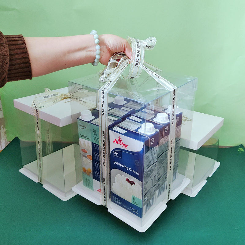 透明白盖生日蛋糕盒子包装盒