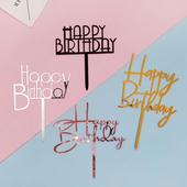 蛋糕装 亚克力生日快乐插牌字母欧式 birthday happy 饰插件 亚克力