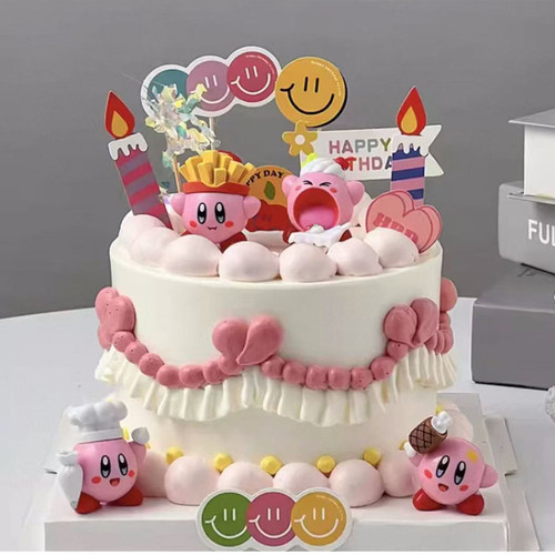 网红韩式ins风蛋糕装饰 星之卡比套装摆件 儿童生日蛋糕烘焙插件