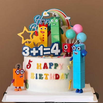 数字积木Mumber blocks主题儿童生日派对甜品蛋糕装扮 动画人偶