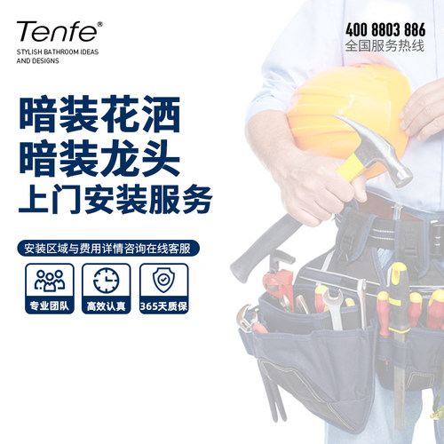 Tenfe鼎菲暗装花洒暗装龙头套装上门安装服务
