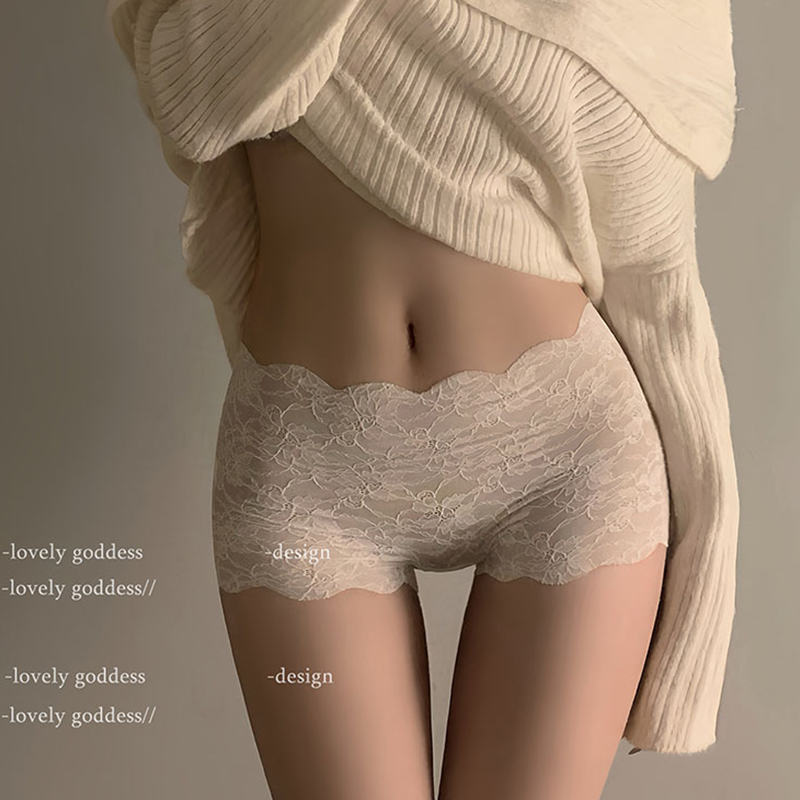 蕾丝防走光平角四角内裤~