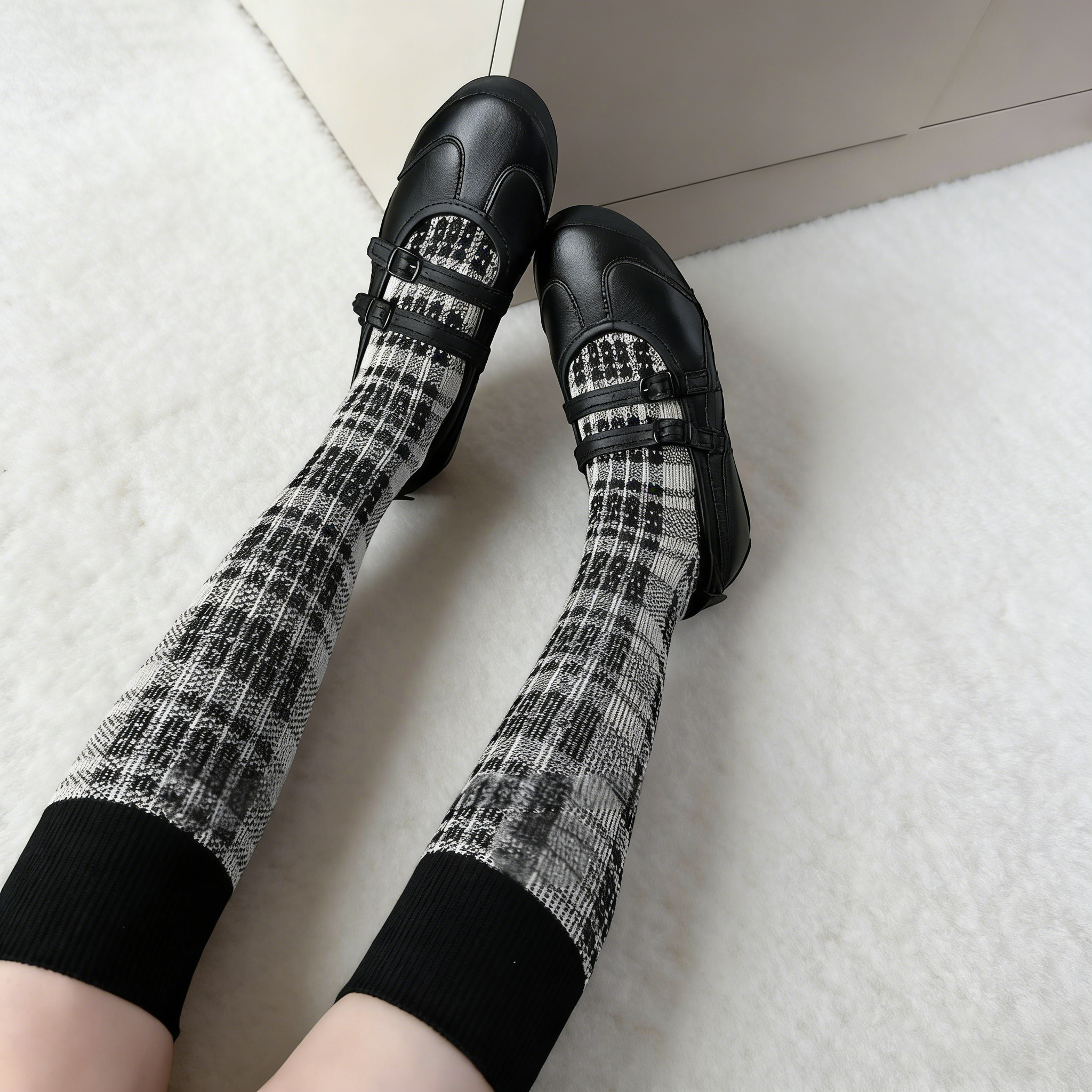 复古帅气拿捏~秋冬棉质灰色时髦ins风袜子格纹微压防滑小腿堆堆袜,女士内衣/男士内衣/家居服,连裤袜/打底袜,淘宝优惠券,粉丝福利购,淘宝优惠卷