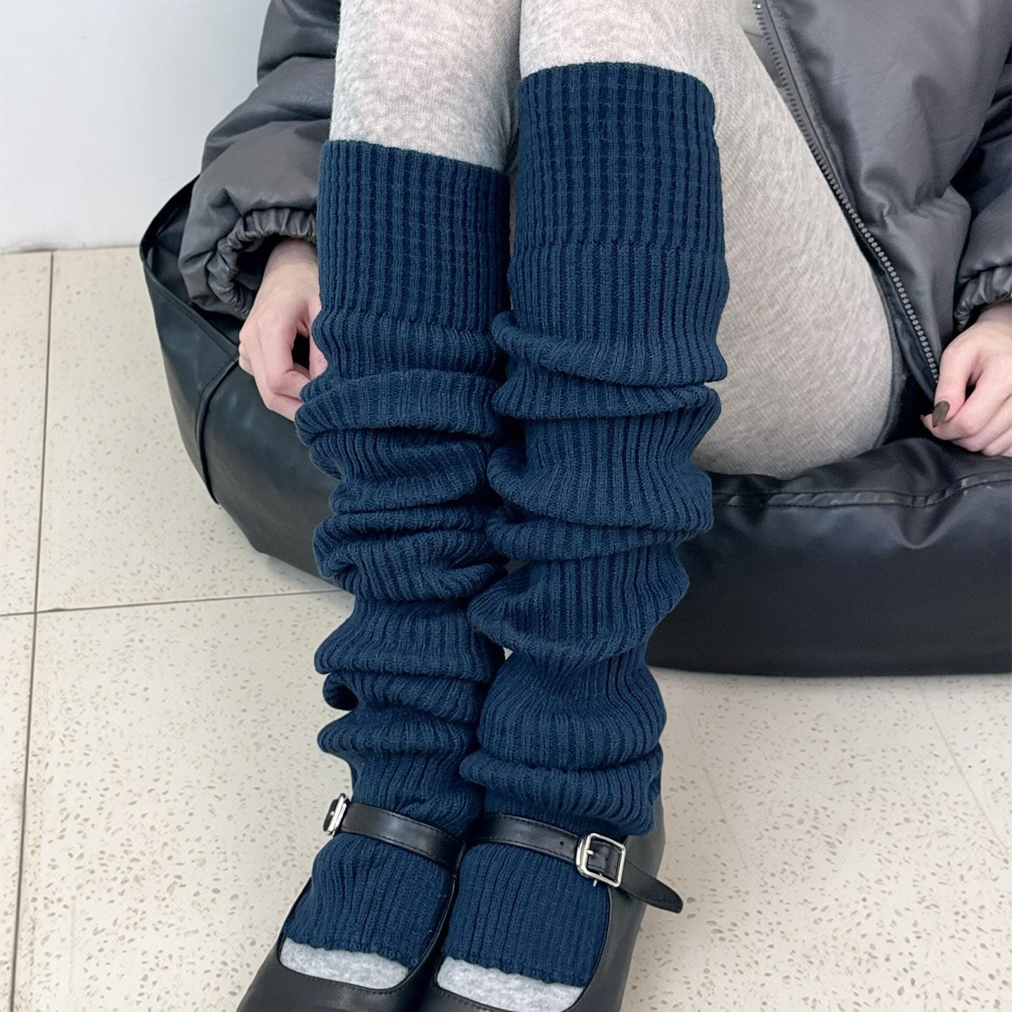 高级小众又气质的海军蓝堆堆袜套！秋冬超显白显瘦保暖针织小腿套,女士内衣/男士内衣/家居服,连裤袜/打底袜,淘宝优惠券,粉丝福利购,淘宝优惠卷
