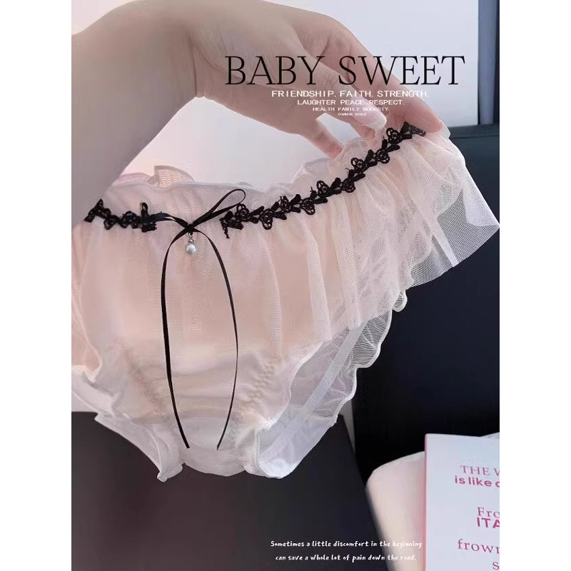 纯欲撩人！太拿捏对象的心啦！超薄的网纱+蕾丝花边~少女小心机！,女士内衣/男士内衣/家居服,女三角裤,淘宝优惠券,粉丝福利购,淘宝优惠卷