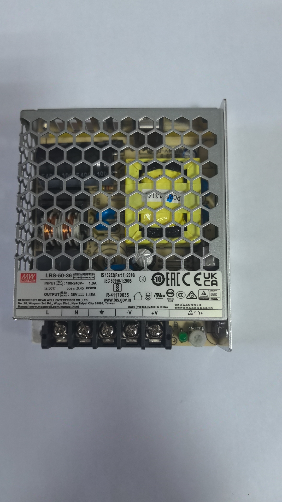台湾MW开关电源LRS-50-36 ，INPUT100-240V,1.0A,output36V,1.45A