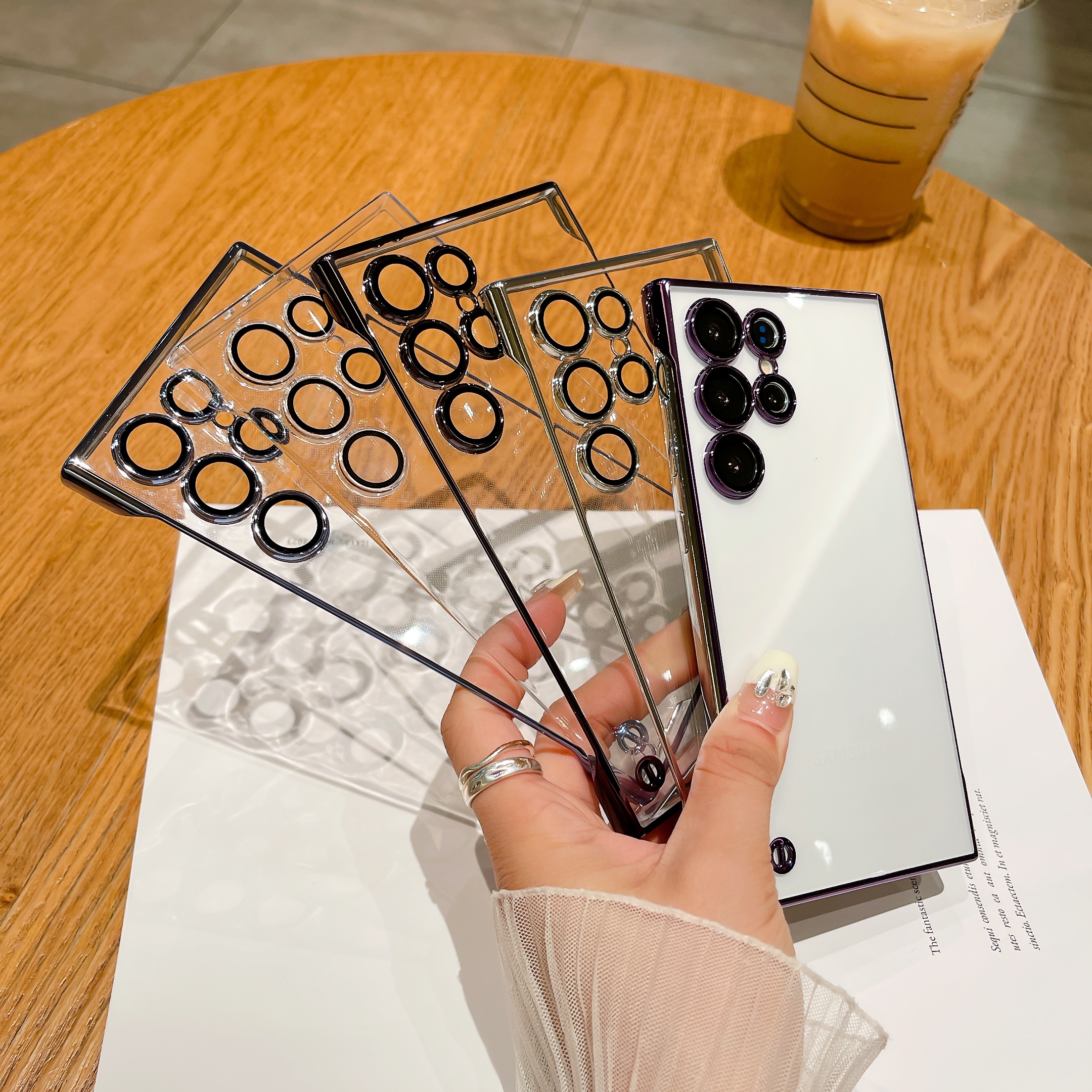 适用三星 S25ultra电镀无边框带镜头膜保护套S24超薄原机S23ultra S22高级感硬壳S25plus透明手机壳批 发