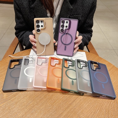 新款肤感五金镜头支架手机壳