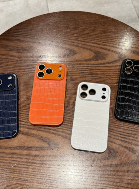 适用苹果17pro max新款秒变17鳄鱼纹手机壳iphone16pro高级感15橙色14防摔13pro Air全包带镜头膜保护套批发