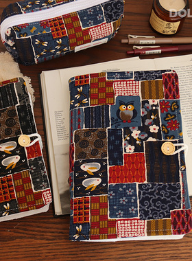 Do家 活页手账本 拼布风格文艺布面A5A6活页本 复古自制手账本子笔记本随身记事本方格本帆布本男女学生礼物