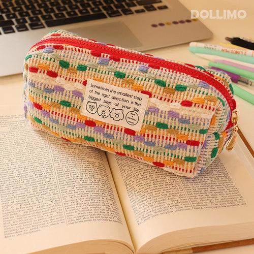 多利摩尔文具小香风编织材质笔袋