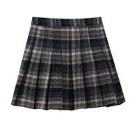 A plump mma plaid pleated skirt for women's autumn and winter, a retro school style, large-sized elastic waist, versatile short skirt thumbnail 7