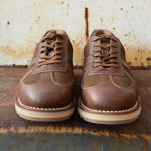 美式休闲德训低帮工装靴固特异缝线头层牛皮复古皮鞋油蜡真皮短靴