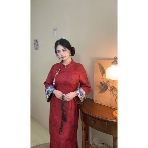 红竹自制款大码连衣裙