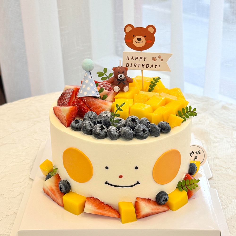 卡通装饰摆件儿童节蛋糕装饰 可爱小熊生日插牌插卡