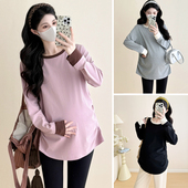 内搭T恤时尚 百搭高弹针织打底衫 假两件200斤 孕妇上衣春秋新款 大码