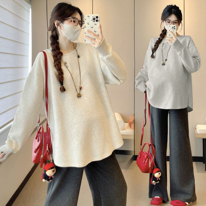 大码孕妇卫衣秋季时尚宽松上衣女