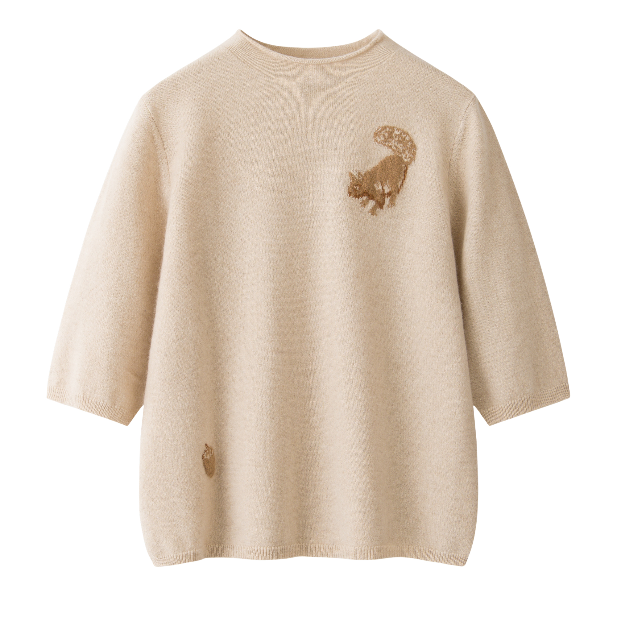 其乐绒绒纯山羊绒自带领纯羊绒女