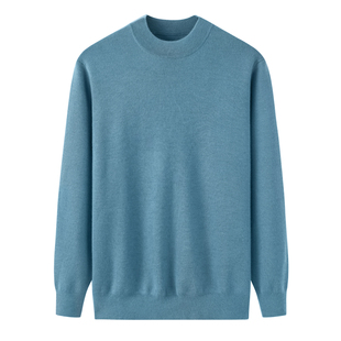 鄂尔多斯市精纺山羊绒加厚男套衫 羊绒 纯山羊绒精纺细纱半高领男装