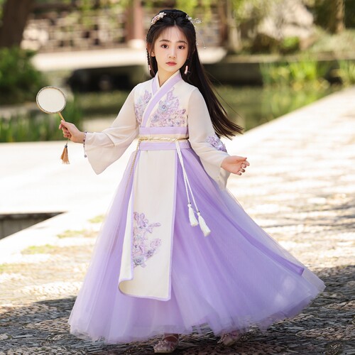 女童汉服超仙紫色中国风古装