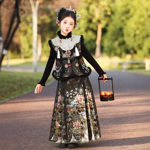2025女童汉服新中式马面裙套装