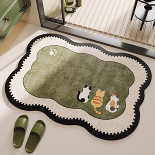 浴室地垫软吸水家用洗手间洗漱台防滑垫速乾地毯速乾化妆室脚垫子