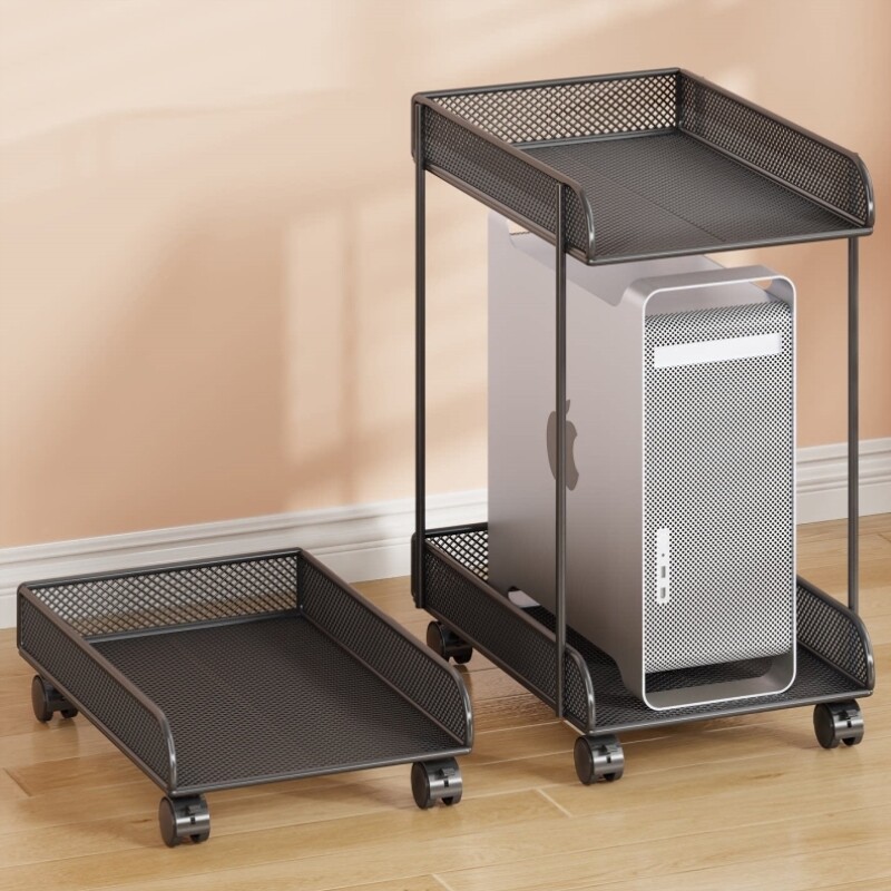 主机托架可移动家用台式电脑办公室带滑轮机箱底座支架托盘置物架